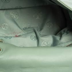 Pre Owned Tory Burch Mint Green Leather Medium Fleming Shoulder Bag