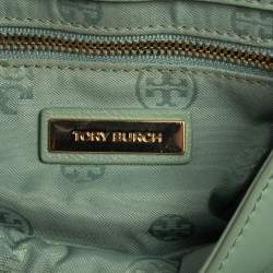 Pre Owned Tory Burch Mint Green Leather Medium Fleming Shoulder Bag