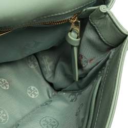 Pre Owned Tory Burch Mint Green Leather Medium Fleming Shoulder Bag