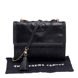 Pre Owned حقيبة كتف توري برش فليمينغ جلد مبطن