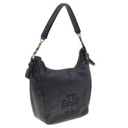 Pre Owned Tory Burch Black Leather Harper Hobo