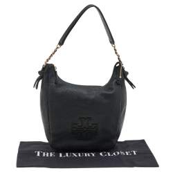 Pre Owned Tory Burch Black Leather Harper Hobo