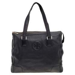 Tory Burch York Black Small Buckle Tote Excellent Condition!