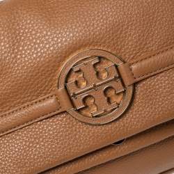 Tory Burch Tan Leather Amanda Foldover Crossbody Bag