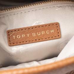 Tory Burch Tan Leather Amanda Foldover Crossbody Bag