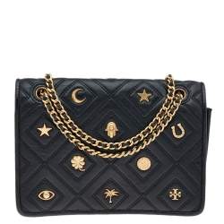 NEW Tory Burch Fleming Farida Charm Bag Black - J'adore Fashion Boutique