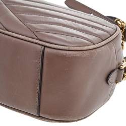 Pre Owned Tory Burch Brown Leather Kira Camera Crossbody Bag