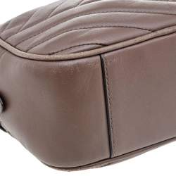Pre Owned Tory Burch Brown Leather Kira Camera Crossbody Bag
