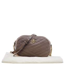 Pre Owned Tory Burch Brown Leather Kira Camera Crossbody Bag