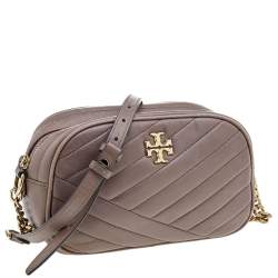 Pre Owned Tory Burch Brown Leather Kira Camera Crossbody Bag