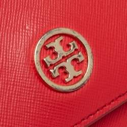 Pre Owned Tory Burch Red Leather Mini Robinson Shoulder Bag