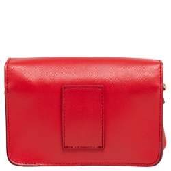 Pre Owned Tory Burch Red Leather Mini Robinson Shoulder Bag