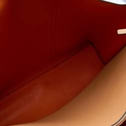 Pre Owned Tory Burch Taupe Leather Perry Shopper Tote 