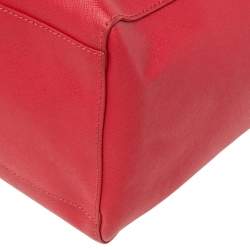 Pre Owned Tory Burch Red Leather Large York Buckle Tote