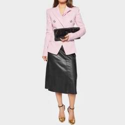 Pre Owned حقيبة كلتش توري برش جلد نقش ثعبان أسود