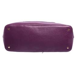 Pre Owned Tory Burch Purple Leather Amanda Satchel