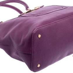 Pre Owned Tory Burch Purple Leather Amanda Satchel