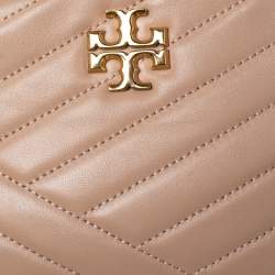 Pre Owned Tory Burch Beige Quilted Leather Small Kira Camera Bag