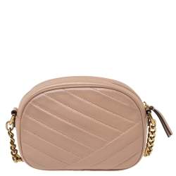 Pre Owned Tory Burch Beige Quilted Leather Small Kira Camera Bag