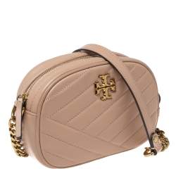 Pre Owned Tory Burch Beige Quilted Leather Small Kira Camera Bag