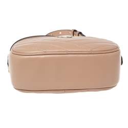 Pre Owned Tory Burch Beige Quilted Leather Small Kira Camera Bag