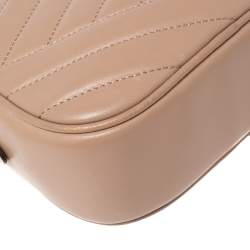 Pre Owned Tory Burch Beige Quilted Leather Small Kira Camera Bag