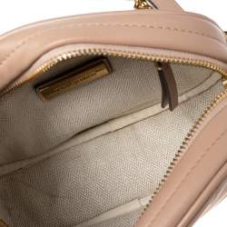 Pre Owned Tory Burch Beige Quilted Leather Small Kira Camera Bag