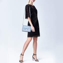 Pre Owned Tory Burch Blue Leather Landon Crossbody Bag