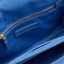 Pre Owned Tory Burch Blue Leather Landon Crossbody Bag