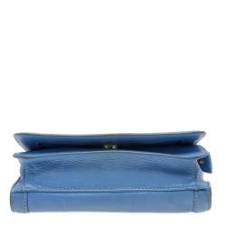 Pre Owned Tory Burch Blue Leather Landon Crossbody Bag