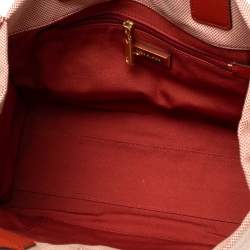 Tory Burch Orange Canvas and Leather Small Ella Tote