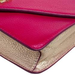 Pre Owned Tory Burch Hot Pink Leather Kira Envelope Chain Shoulder Bag