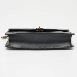 Pre Owned Tory Burch Black Leather Kira Envelope Flap Shoulder Bag