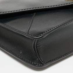 Pre Owned Tory Burch Black Leather Kira Envelope Flap Shoulder Bag