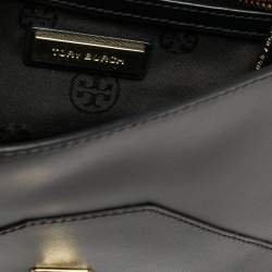 Pre Owned Tory Burch Black Leather Kira Envelope Flap Shoulder Bag