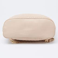 Pre Owned Tory Burch Powder Pink Leather Drawstring Backpack