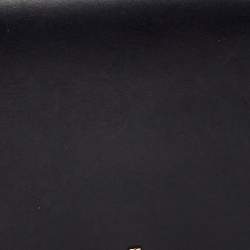 Pre Owned Tory Burch Black Leather Emerson Mini Saddle Crossbody Bag