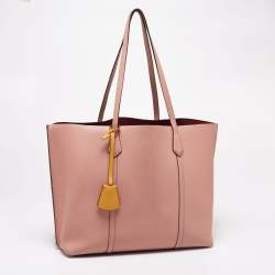 Tory Burch Pink Leather Perry Shopper Tote 