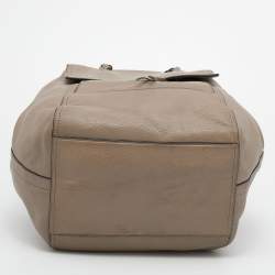 Pre Owned Tory Burch Grey Leather Half Moon Satchel