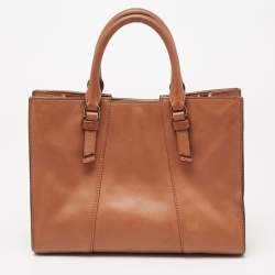 Pre Owned Tory Burch Brown Leather Tote