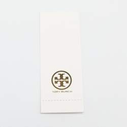 Pre Owned Tory Burch Black Croc Embossed Leather Walker Top Zip Card Holder
