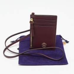 مملوكة مسبقًا حافظة بطاقة هوية توري برش جلد عنابية