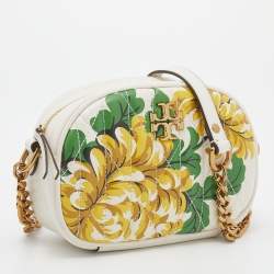 Pre Owned Tory Burch Multicolour Printed Quilted Leather Small Kira Camera Bag   