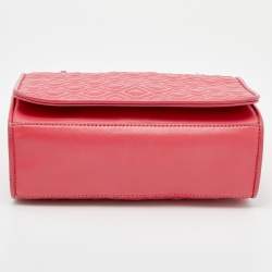 Pre Owned Tory Burch Red Leather Medium Fleming Shoulder Bag