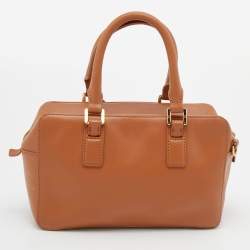 Pre Owned Tory Burch Caramel Leather Mini Robinson Satchel