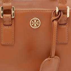 Pre Owned Tory Burch Caramel Leather Mini Robinson Satchel