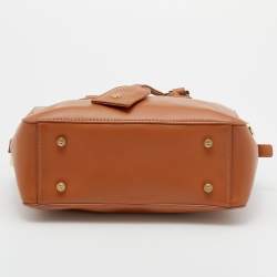 Pre Owned Tory Burch Caramel Leather Mini Robinson Satchel