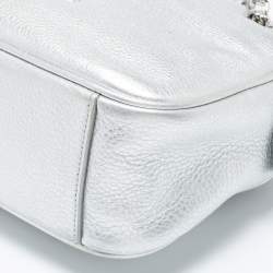 Pre Owned Tory Burch Silver Leather Thea Chain Crossbody Bag