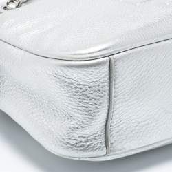 Pre Owned Tory Burch Silver Leather Thea Chain Crossbody Bag