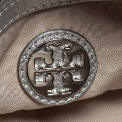 Pre Owned Tory Burch Silver Leather Thea Chain Crossbody Bag